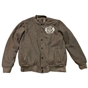 Diamond Supply Co Jacket Gray Quilted Bomber Diamond Life‎ Logo Men's Size M